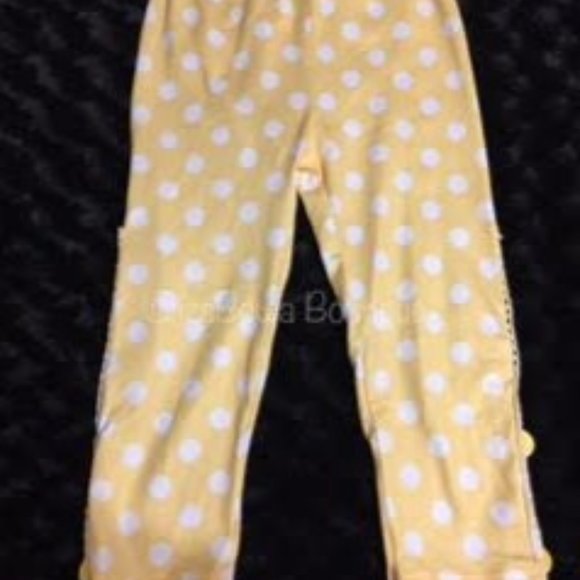 Yellow & Grey Stripe Floral Ruffle Dress Pant Set - Picture 2 of 2